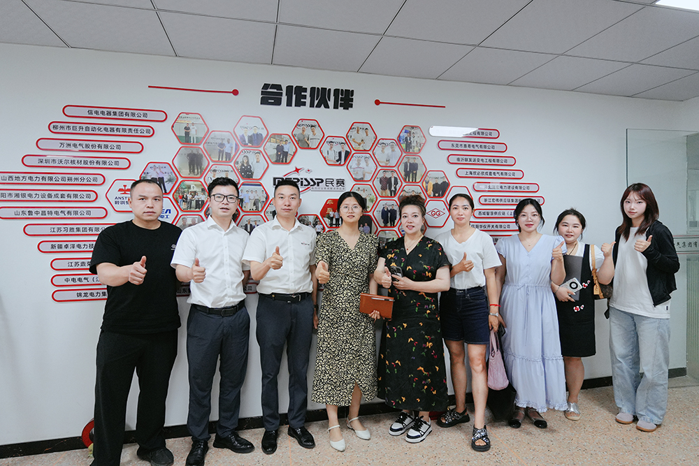 热烈欢迎五色传媒袁总率企业家朋友们来民赛电气视察指导工作