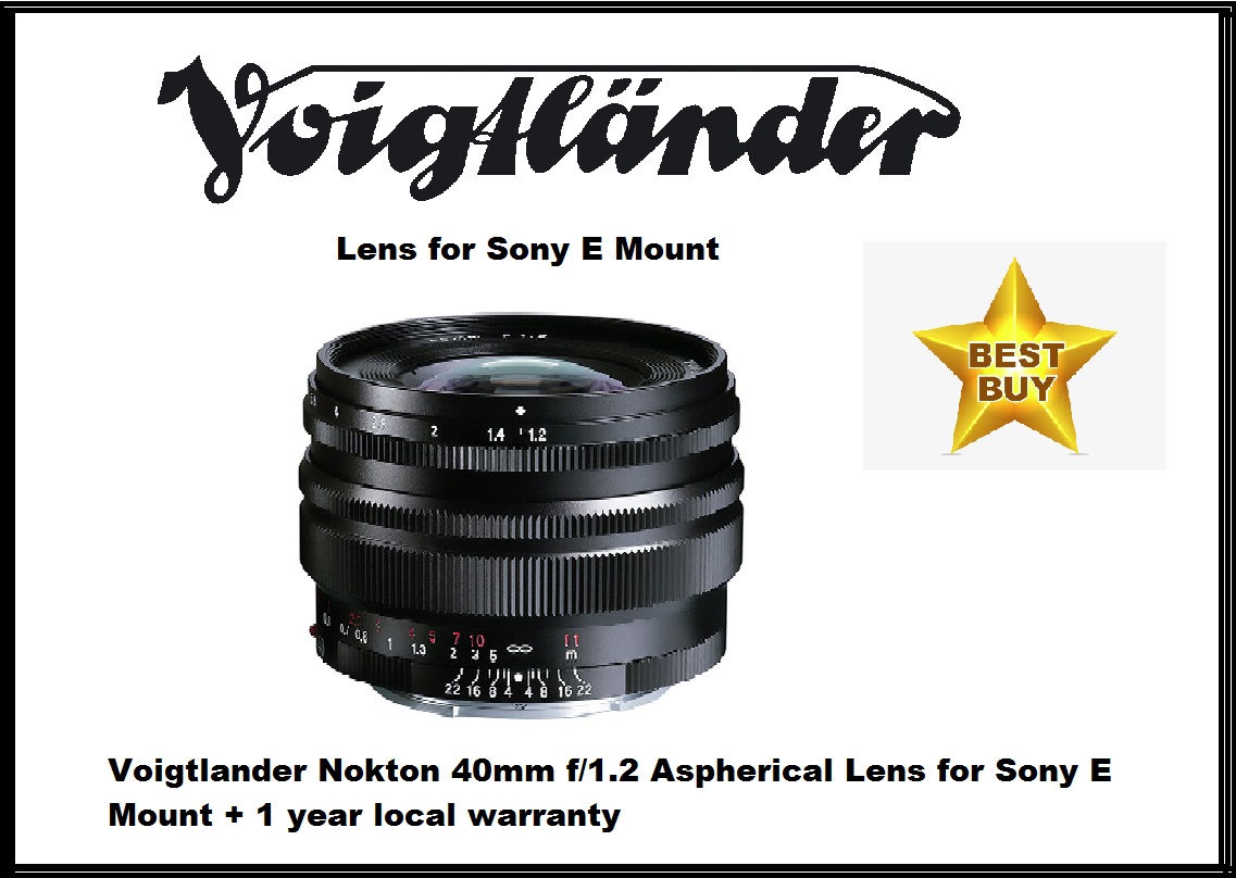 Voigtlander Nokton 40mm f/1.2 Aspherical Lens for Sony E + 1 year local warranty