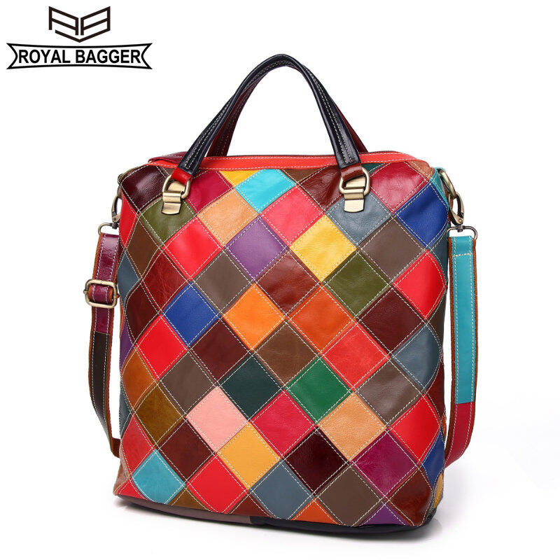 Royal Bagger Women Backpacks Genuine Sheepskin Leather Vintage Multifunction Ladies Shoulder Crossbody Bags Large Capacity Girl Handbag